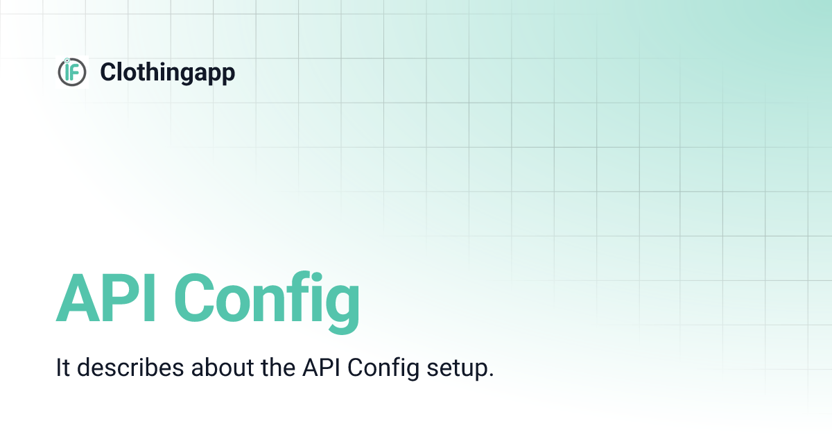 API Config | Clothingapp