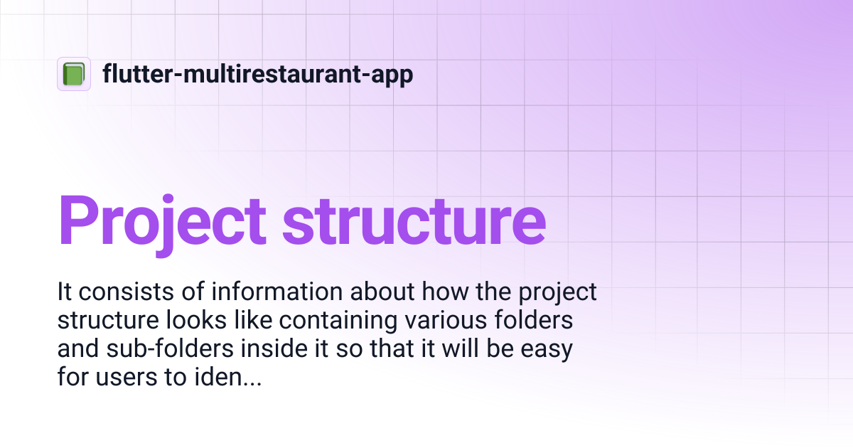 Project structure | flutter-multirestaurant-app