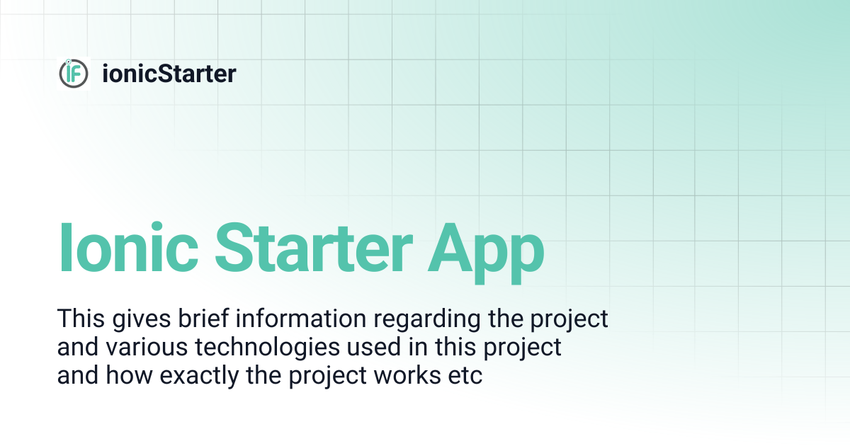 Ionic Starter App | ionicStarter