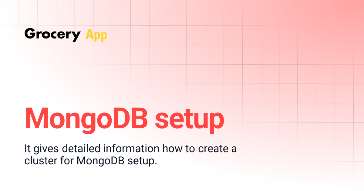 MongoDB setup | Grocery Online Store