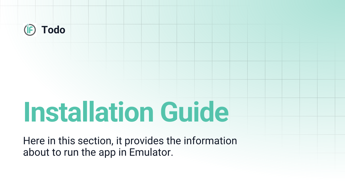 Installation Guide | Todo
